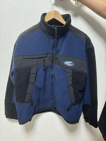 XLARGE 플리스 자켓 L 사이즈 자수 로고 네이비 블랙