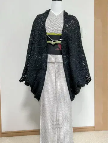 레이스 블랙 모몽가 코트 일본 의류 코트 겉옷 얇은 겉옷