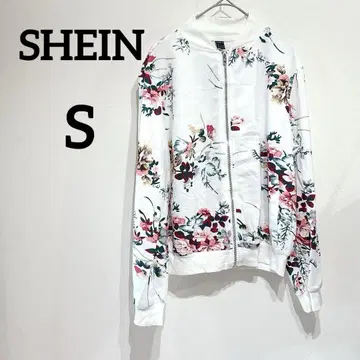 SHEIN [ S ] 플로럴 프린트 자켓 화이트 꽃무늬 화이트