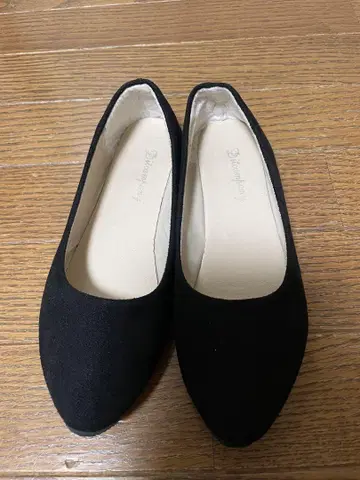 블랙 스웨이드 스틸레토 플랫슈즈