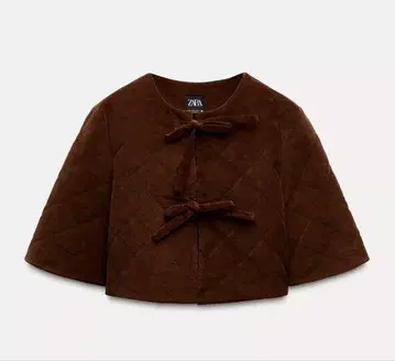 ZARA 퀼팅 코듀로이 크롭 자켓 L 브라운 미사용 새상품