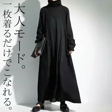 안티카 인기 완판템 이소재 플리츠 원피스 블랙