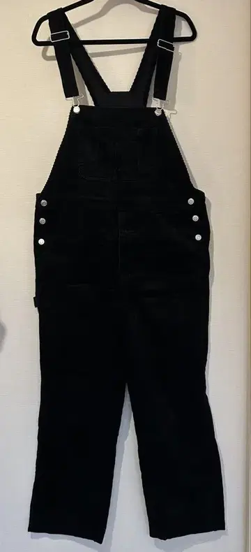 블랙 코듀로이 오버롤