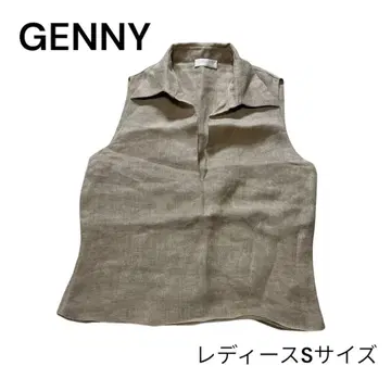 GENNY (제니) 린넨 슬리브리스 상의 스키퍼 옷깃 이탈리아제