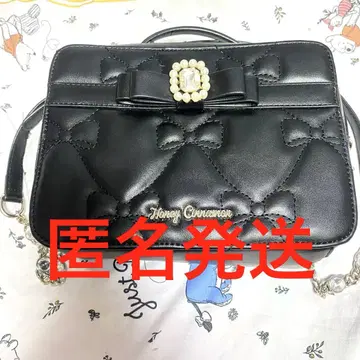 허니시나몬 퀼팅풍 리본 무늬 숄더 백