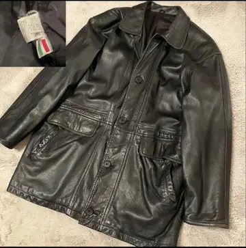 vintage made in italy 가죽 카코트