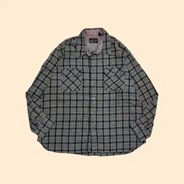 구제 의류 90s 울 혼방 플란넬 셔츠 XL 상당 좋은 배색