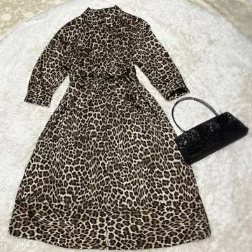 미사용 ZARA 레오파드 표범 무늬 셔츠 원피스 롱 원피스 레오파드 무늬