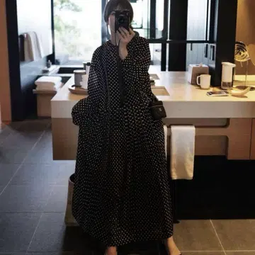 마차트 도트 롱 원피스