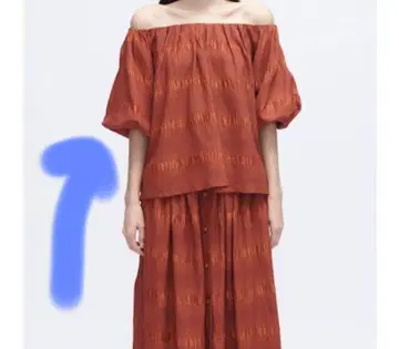 레이첼 코미 테라코타 벌룬 슬리브 셔츠