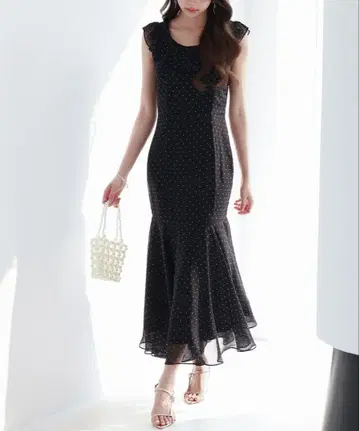 세종 드 파비용 도트 쉬폰 원피스 M