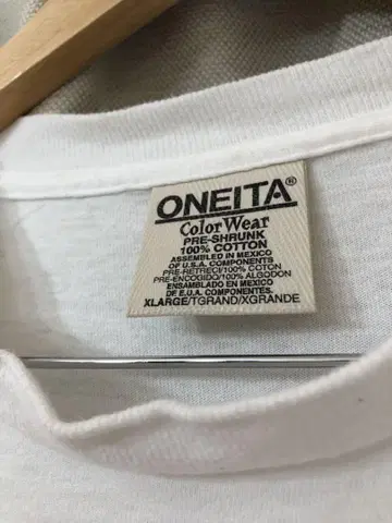 90s ONEITA 화이트 T셔츠 XL