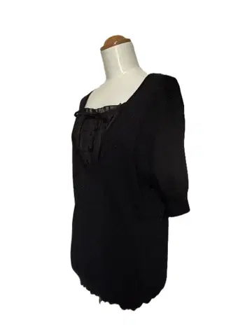 J658 23구 빅 사이즈 티셔츠 46 XL 3L 블랙 리본