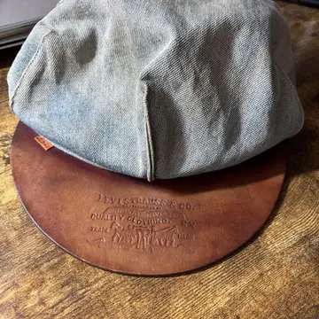 레어 단품 Levi's 데님 가죽 헌팅 캡 70s