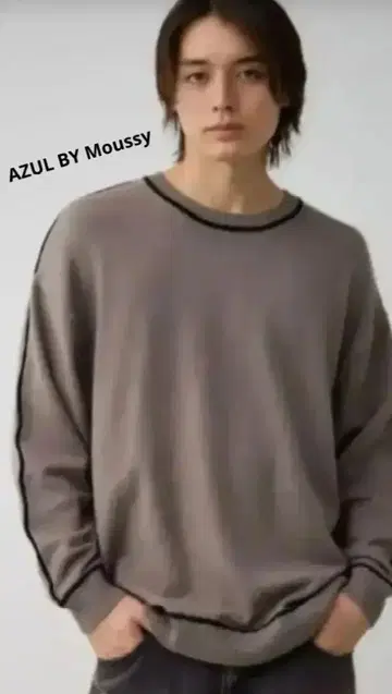 AZUL BY Moussy 배색 파이핑 니트