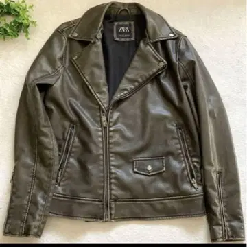 새상품급 ZARA 자라 더블 라이더스 인조 가죽 빈티지 가공 빅