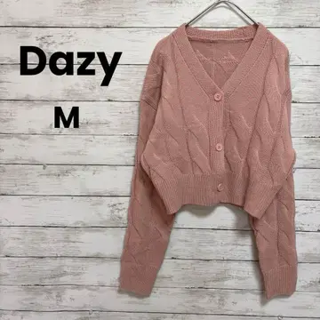 [ Dazy ] 쉬인 가디건 니트 ( M ) 숏 기장 핑크 귀여운
