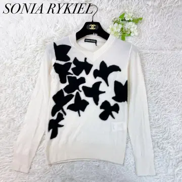 이탈리아제 SONIA RYKIEL 니트 스웨터 꽃무늬 캐시미어 100%