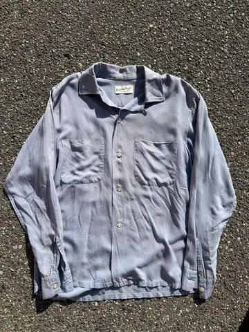 60s 레이온 오픈 카라 셔츠 vintage