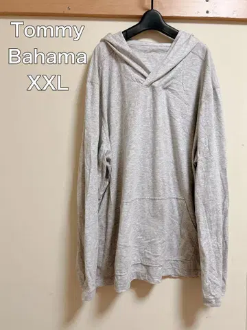 Tommy Bahama 그레이 긴팔 티셔츠 [XXL] 후드 부착 후드티