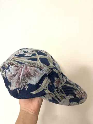 45R 참깨 데님 릴리 프린트 포포캡