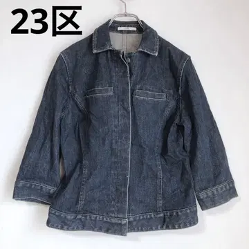 23KU 데님 자켓 아우터 캐주얼 7부 소매 38