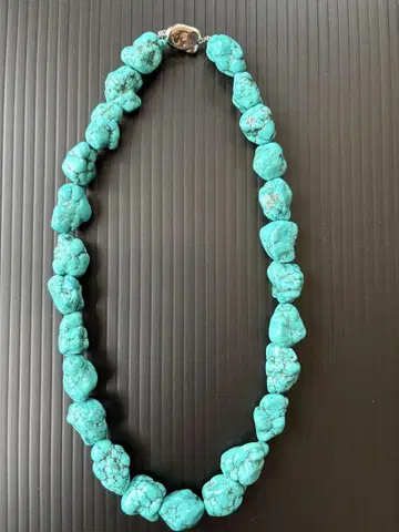 대형 터콰이즈 비즈 목걸이