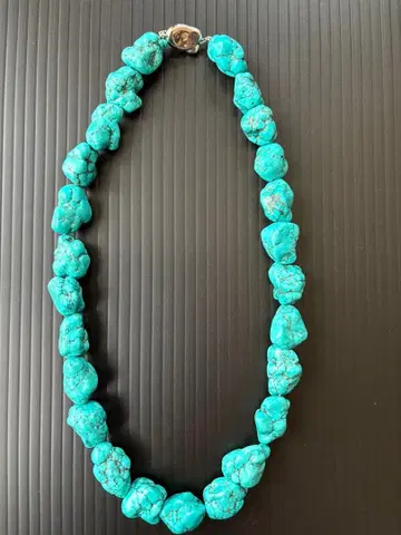 대형 터콰이즈 비즈 목걸이