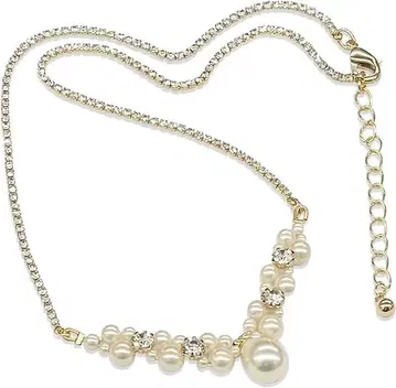 [AN SHU] 안슈 펄 목걸이 프레시오사 큐빅