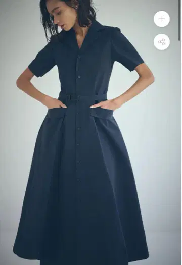 SEA 오픈 카라 타사 드레스