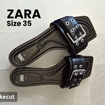 ZARA 버클 플랫 샌들 35