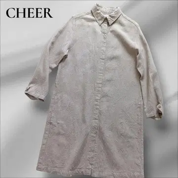 치어 CHEER 롱 코트 롱 자켓 린넨 100% 린넨