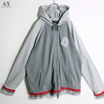 아르마니 익스체인지 AX 후드티 집업 자수 XL 그레이