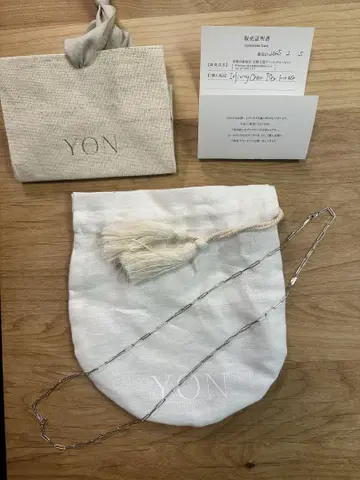 미사용 YON Infinity Chain 70cm 화이트 골드