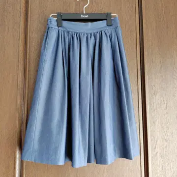 Lil kaene 다크 블루 플리츠 스커트 F 사이즈