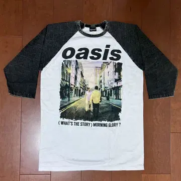oasis 래글런 7부 소매 T셔츠 피그먼트 가공 구제 의류풍 밴딩 T