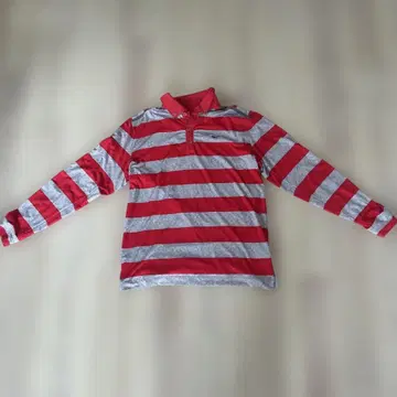 00s 나이키 피케 셔츠 긴팔 y2k 서멀 보더 빨간색 M