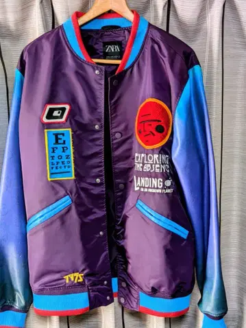 ZARA MAN 우주 테마 바시티 자켓 XL