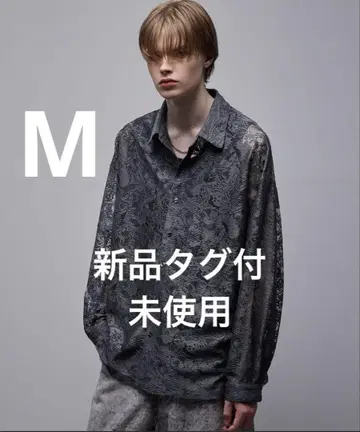 택 포함 새상품 Loose / 루즈 시어 루즈 페이즐리 셔츠 sizeM