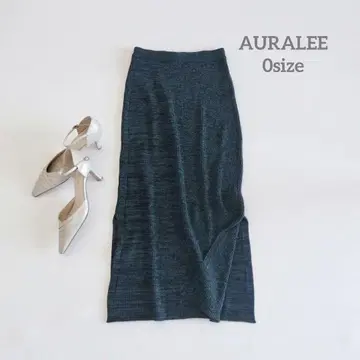 오라리 리브 니트 스커트 스커트 AURALEE 그린