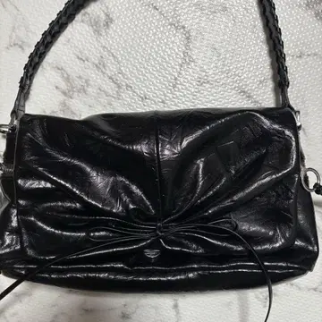 ZARA 개더 리본 백 블랙