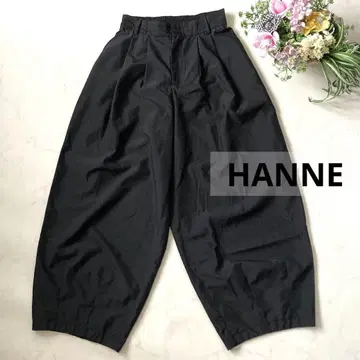 HANNE 와이드 팬츠 여성용 F 얇은 소재 루즈 실루엣 블랙