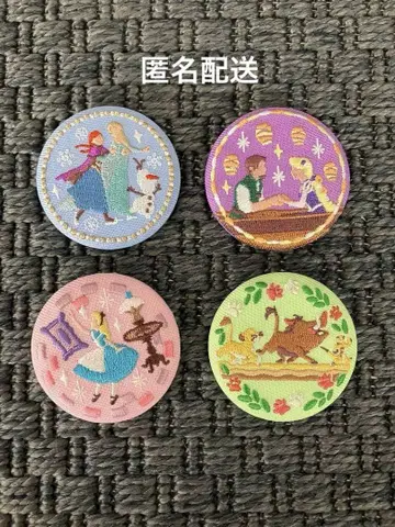 디즈니 자수 캔뱃지 4개 세트