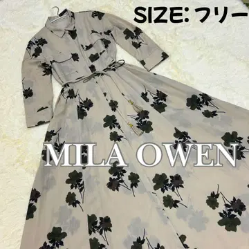 미라 오웬 Mila Owen 태슬 장식 꽃무늬 롱 셔츠 원피스