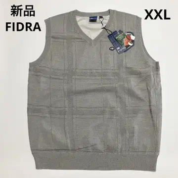 F758 새상품 피드라 베스트 골프 남성용 XXL V넥 그레이 방풍