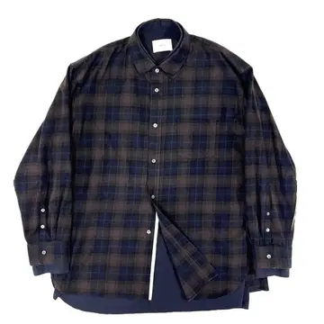 stein 슈타인 오버사이즈드 레이어드 플란넬 셔츠 브라운 M