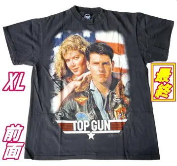 최종 재고 영화 TOP GUN T셔츠 싱글 스티치 사양 빈티지 가공