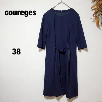 [coureges] 네이비/롱 원피스/프론트 리본 / 일본제/여성