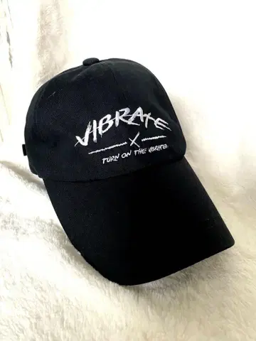 VIBRATE 캡 남녀 공용 코튼 블랙 모자 한국