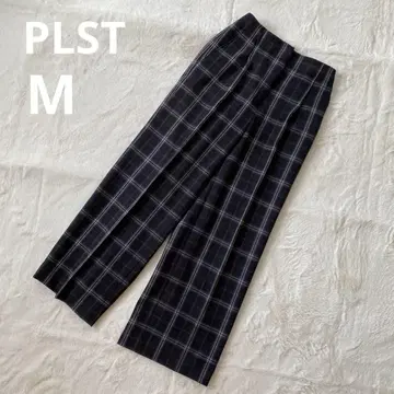 PLST 플라스테 체크 와이드 팬츠 M 웜 리저브